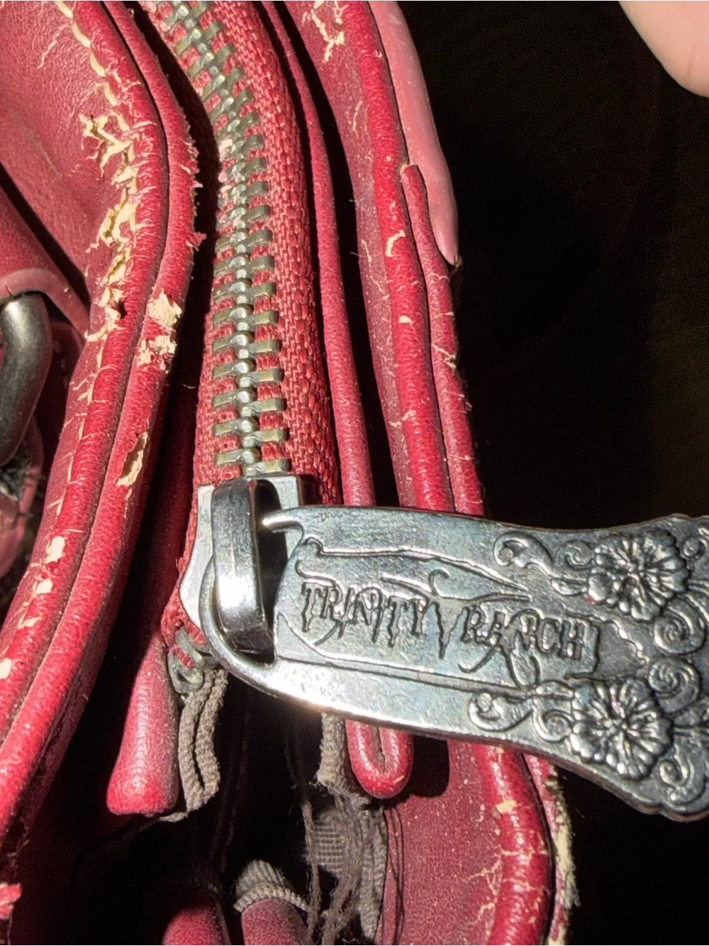 Montana West Trinity Ranch Red Floral Tooled Concealed Carry Handbag